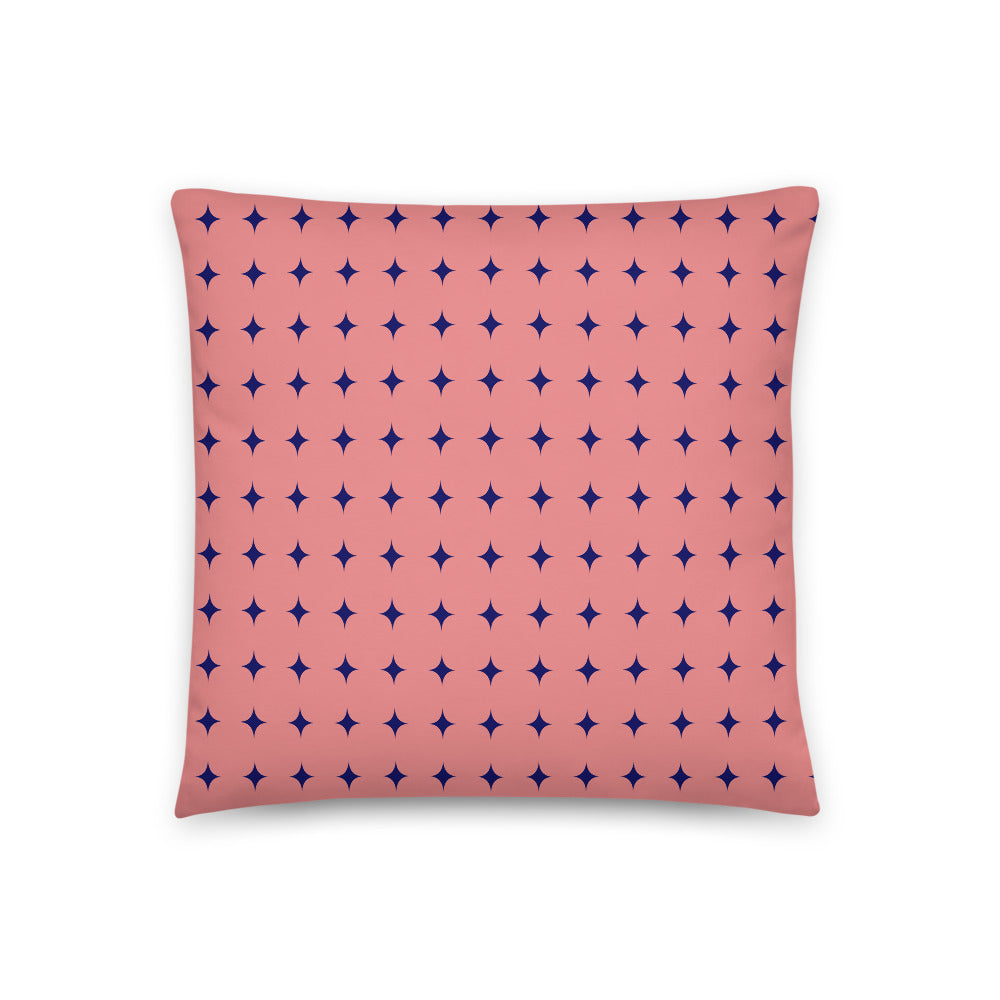 Navy Star Print Pillow