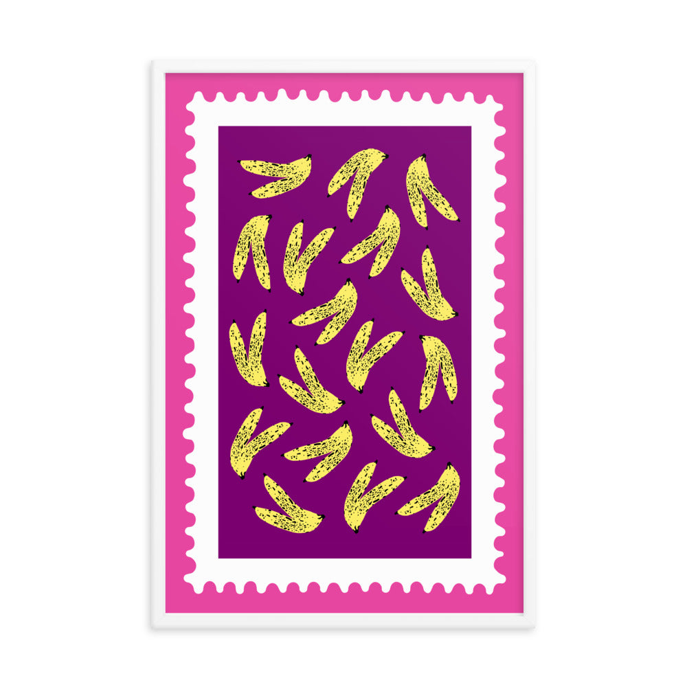 Framed Banana Stamp Art Print