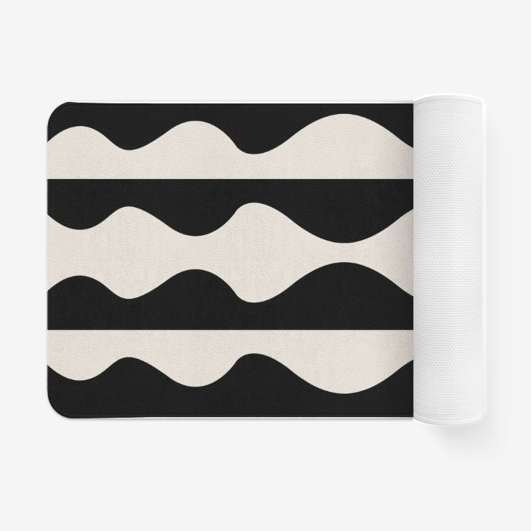 Black and white rug, rug, Wavy Bathroom rug, Black and white bath mat, white rug, rugs, Black and white bathroom rug, bath mat, bath rug, cheap rug,
