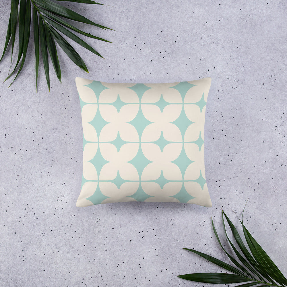 Red Monogram Print Pillow
