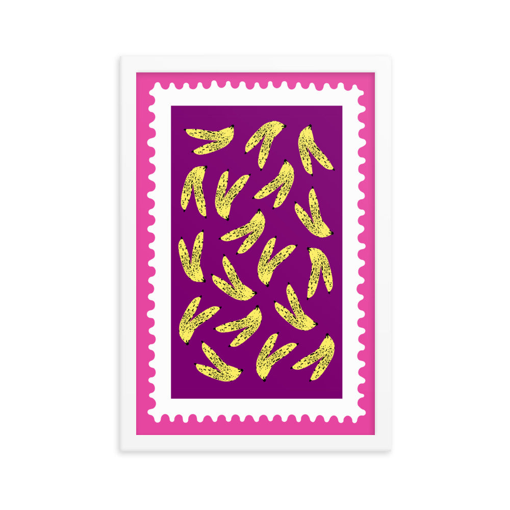 Framed Banana Stamp Art Print